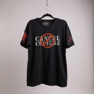Grunt Style Mens XL Black Cancel Culture Graphic T‎ Shirt USA Flag Sleeve